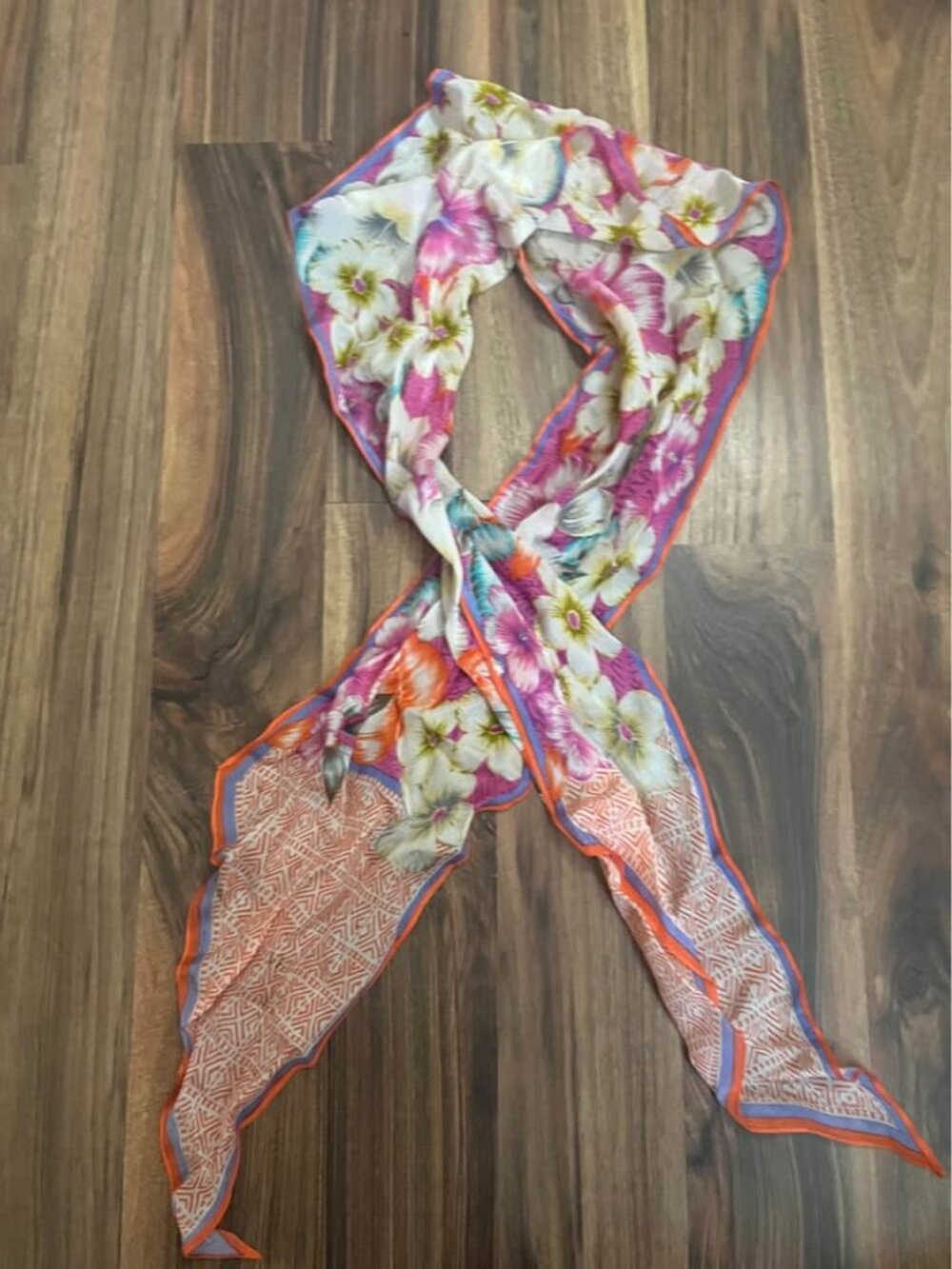 Colourful thin silk scarf